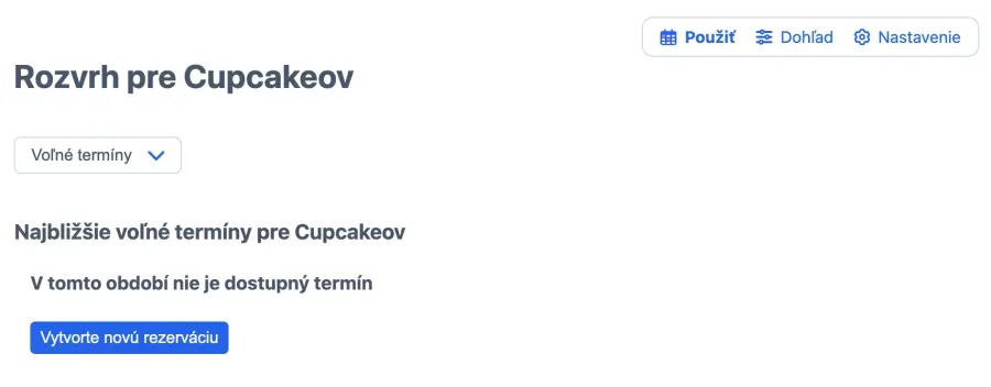Spustiť rozvrh Cupcake