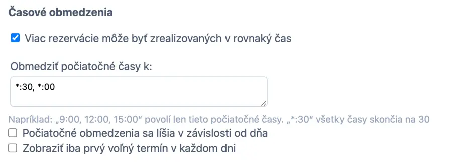 Nastavenie časových obmedzení pre online rezervačný kalendár salónu