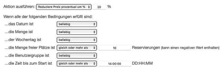 Die Bedingungen der Preisregel.