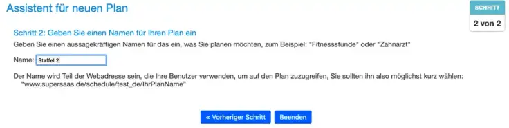 Gestaffelte Termine im Terminbuchungskalender.