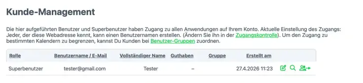 Handeln als starten mit Klick auf das Symbol rechts vom Benutzer.