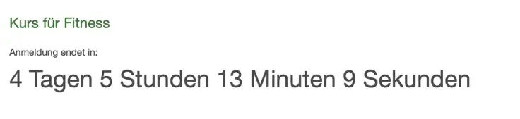 Ein Beispiel der Ausführung von Javascript Countdown-Timer im Terminbuchungskalender