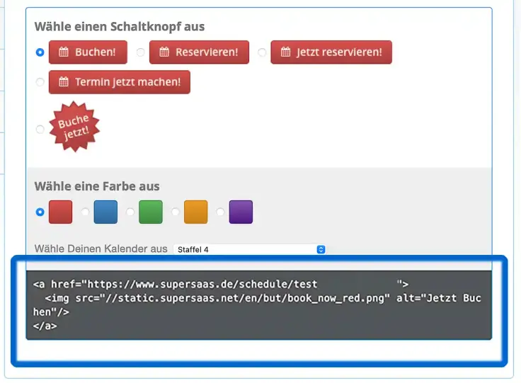 Verwende einen Button auf Deiner Website für Deinen Buchungskalender