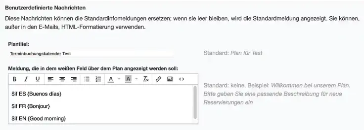 Einstellungen Sprache