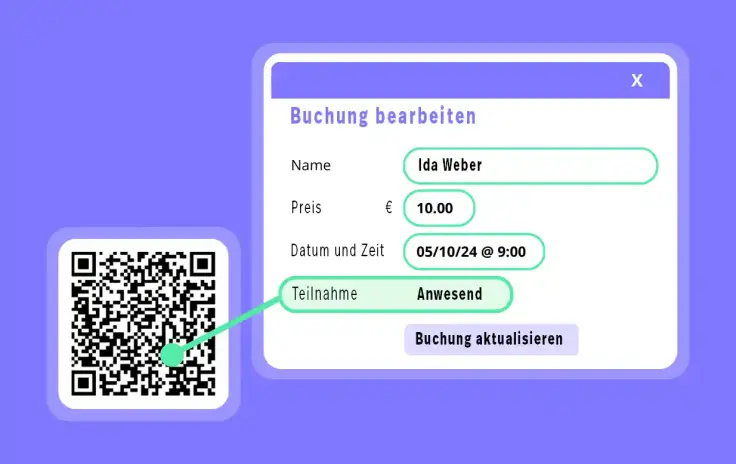 Mit einem QR-Code einchecken