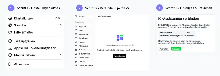Verbinde Claude mit SuperSaaS.