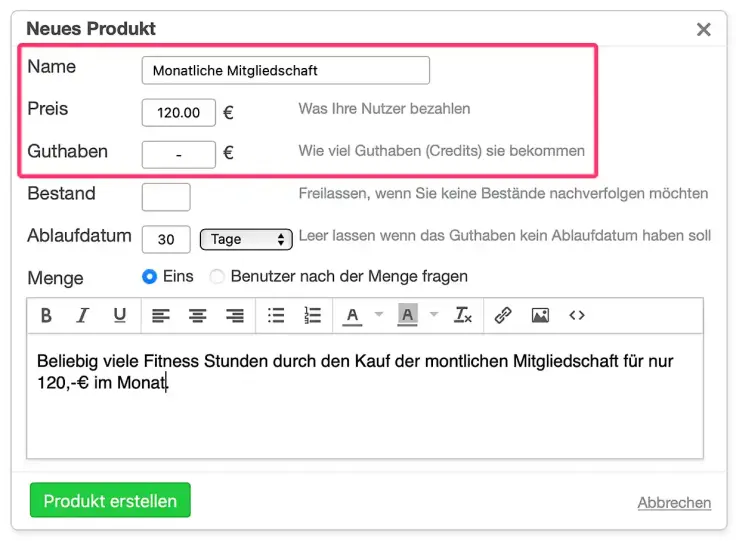 Erstelle eine monatliche Mitgliedschaft im Online-Terminbuchungssystem für Deine Kunden.