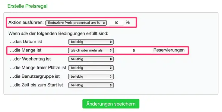 Richte einen Rabatt ein, wenn Benutzer mehrfach Buchungen machen im Online-Terminbuchungssystem.