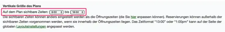 Sichtbare Stunden im online Terminbuchungskalender einstellen.