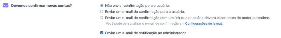 Confirmação e verificação do cadastro