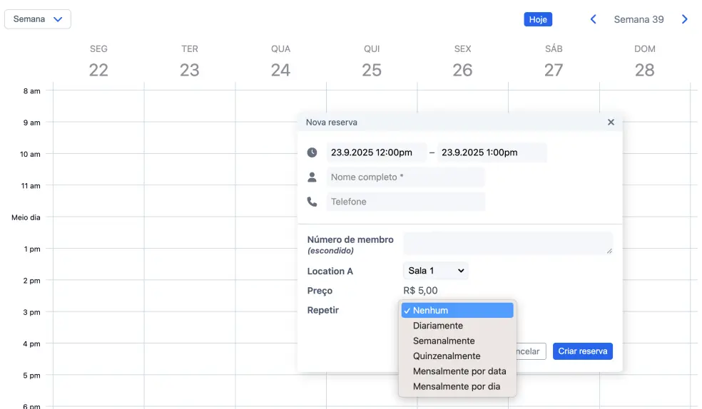 Reservas repetidas 2