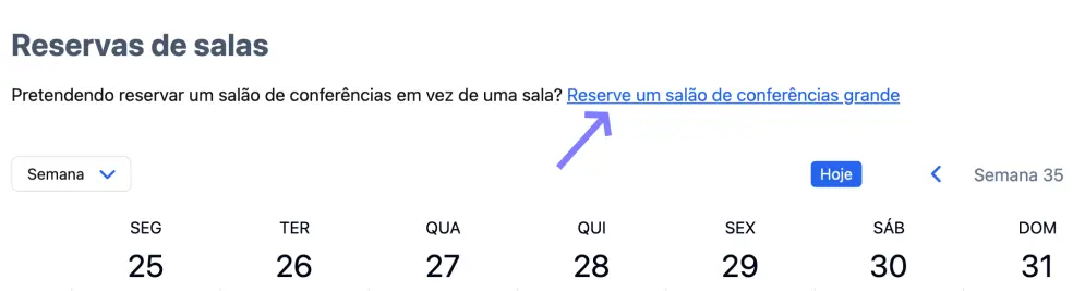 Use os links para navegar entre as várias agendas