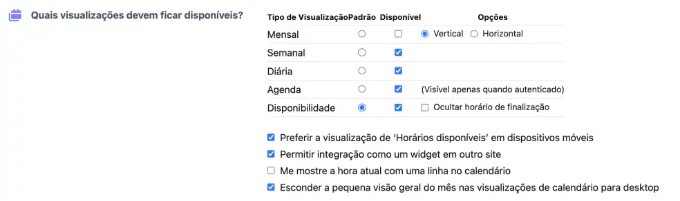 Visualizações Disponíveis