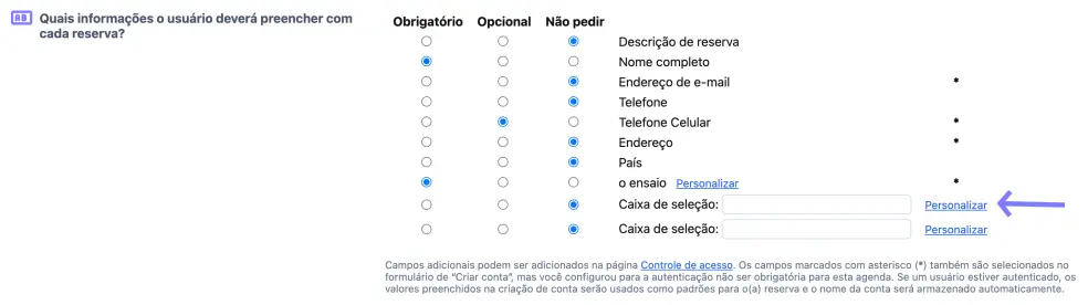 Campo de texto adicional