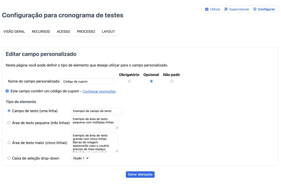 Editar campo personalizado