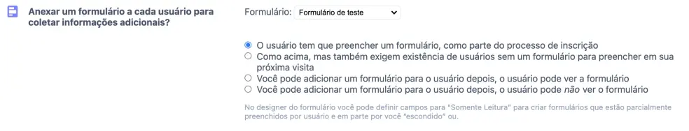 Anexar um formulário ao cadastro