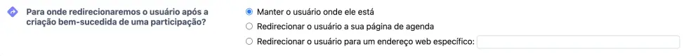 Processo após completar um agendamento