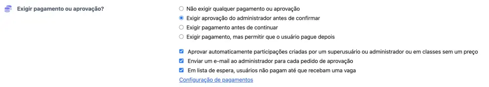 Pagamento e Aprovação