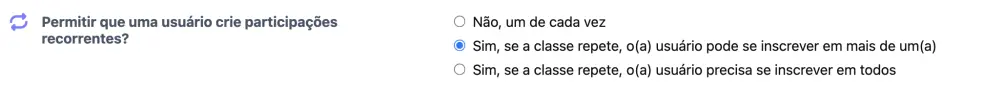 Agendamentos recorrentes para Capacidade do Calendário
