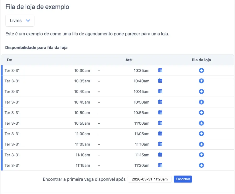 Fila virtual em dispositivo móvel