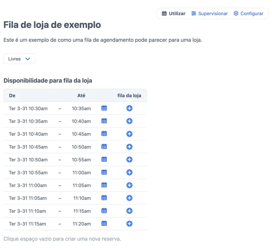 Início da fila virtual