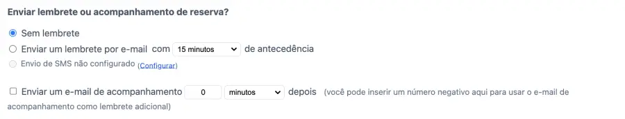 Envio automático de lembretes personalizados no sistema de agendamento do salão