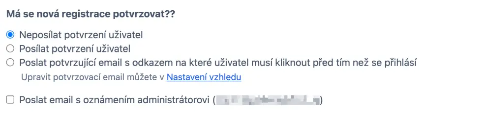 Potvrzení a ověření registrace