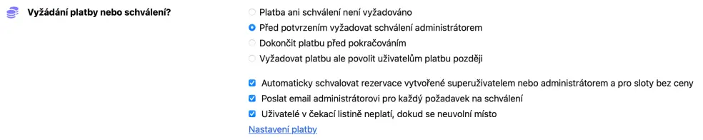 Platba a schvalování