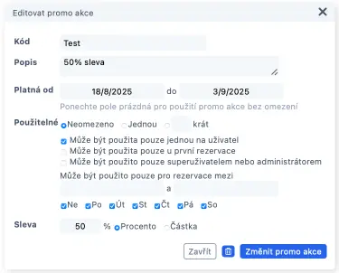 Pop-up okno Nová Promo akce
