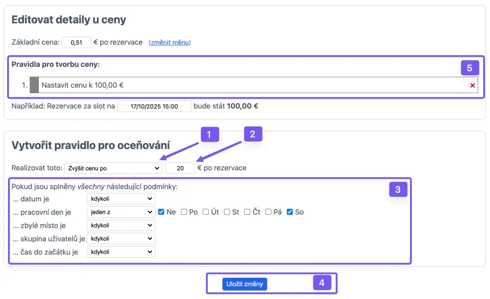 Příklad vytvoření cenového pravidla