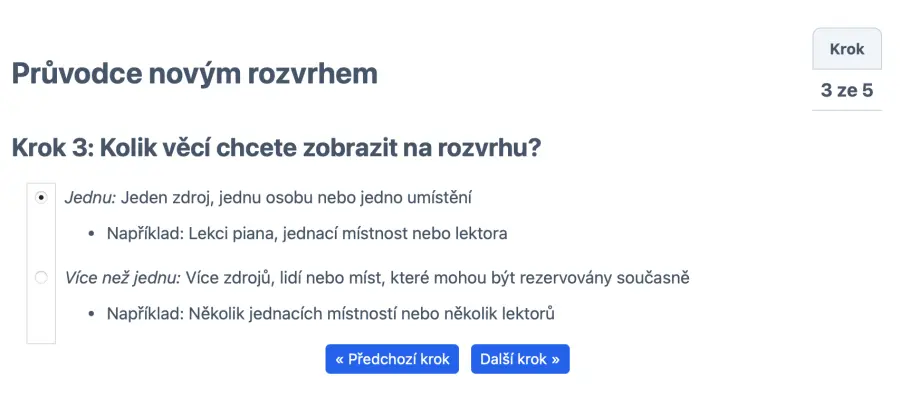 Výběr jednoho nebo několika zdrojů