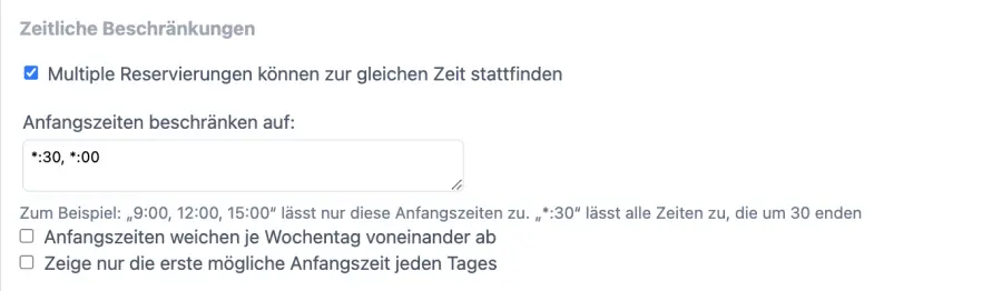 Zeitliche Beschränkungen für online Terminbuchungskalender einsetzen