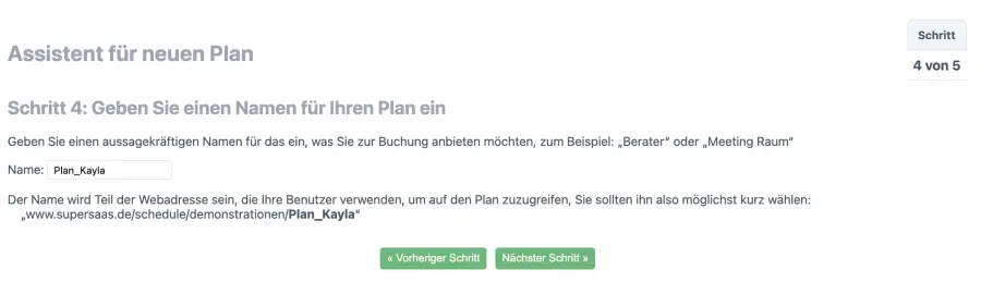 Benenne Deinen online Terminbuchungskalender