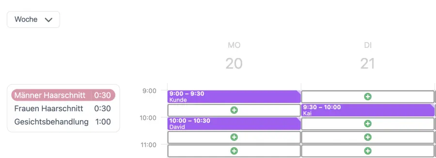 Eine Buchung in Deinem online Terminbuchungskalender erstellen
