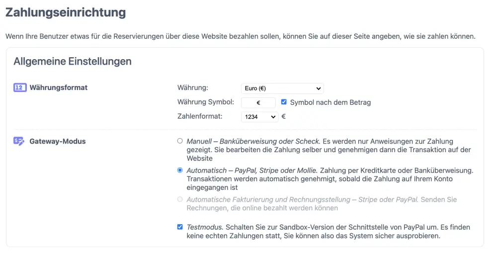 Einrichtung Rechnungsstellung/Rechnungslegung für online Terminbuchung