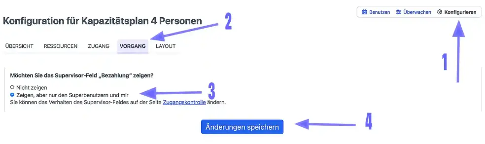 Supervisor-Feld nur Administrator und Superuser zeigen