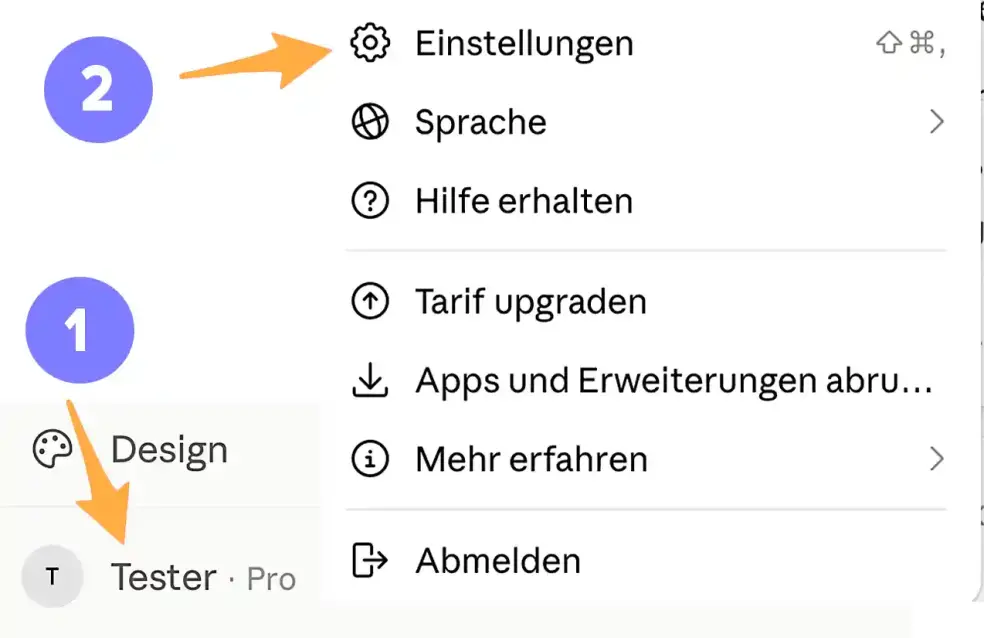 Nutze die Einstellungen von Claude, um Claude für SuperSaaS hinzuzufügen.