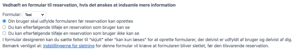 Tilføj en booking formular