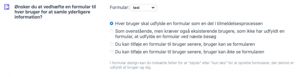 Tilføj en formular til registrering
