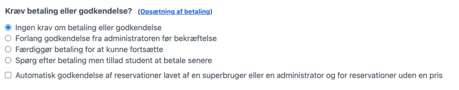 Opret betaling på dit online salon online reservationssystem