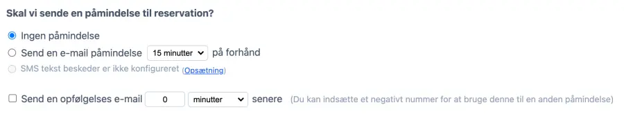 Sender skræddersyede automatiske SMS-e-mail påmindelser i dit salon reservationssystem