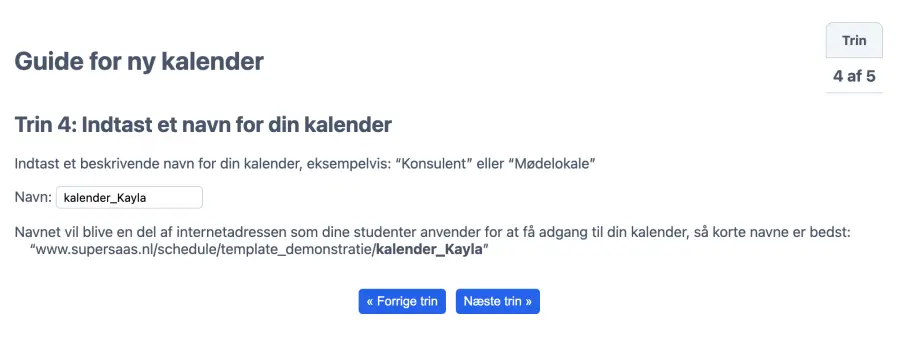 Navngiv din online booking kalender