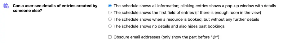 Visibility of appointment details