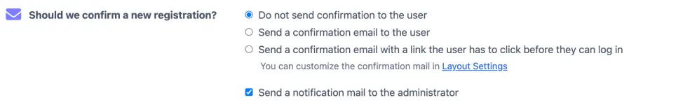 Registration confirmation and verification