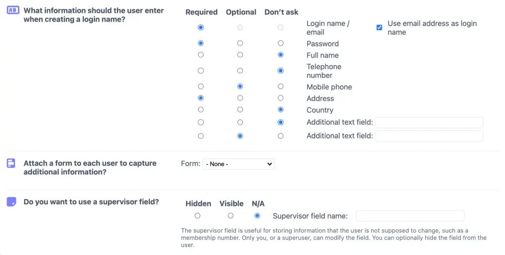 Registration details