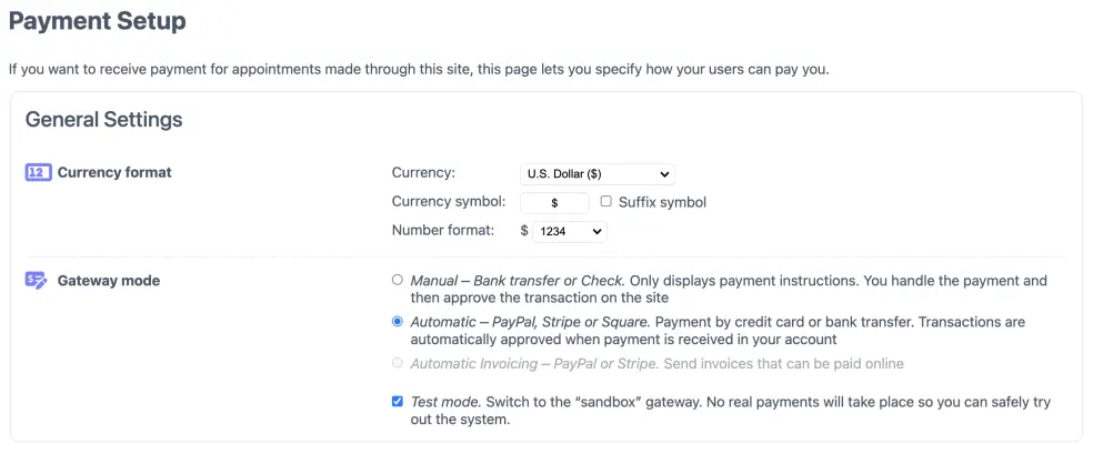 Setting up a payment provider