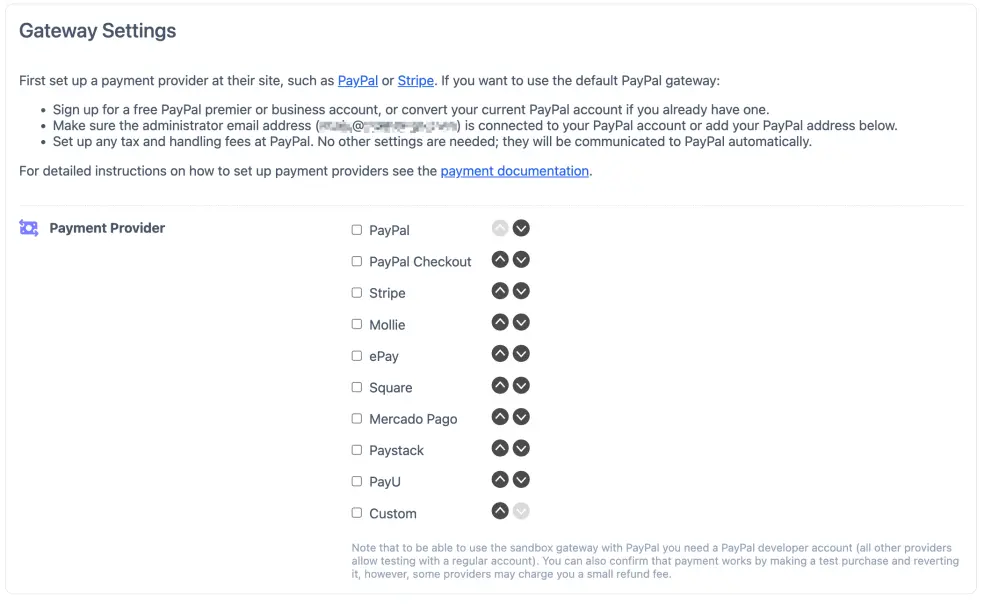 Setting up online payment
