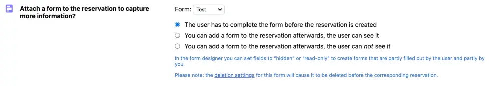 Attach a booking form