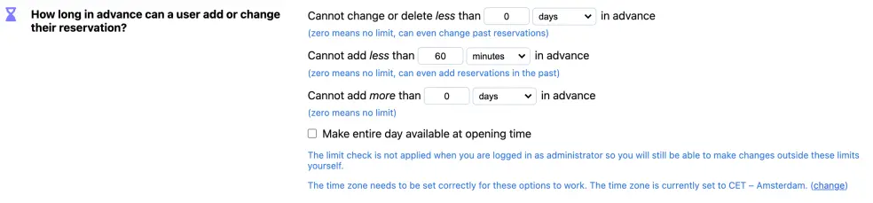 When can reservations be made?