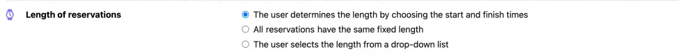 Length of reservations